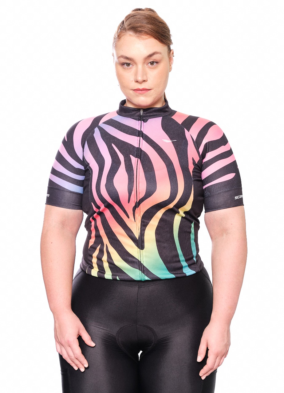 Camisa Ciclismo Zebra Colorida