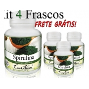 Spirulina - 4 potes com 60 cápsulas