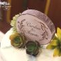 Lovely - Topo de bolo personalizado - tronco de madeira