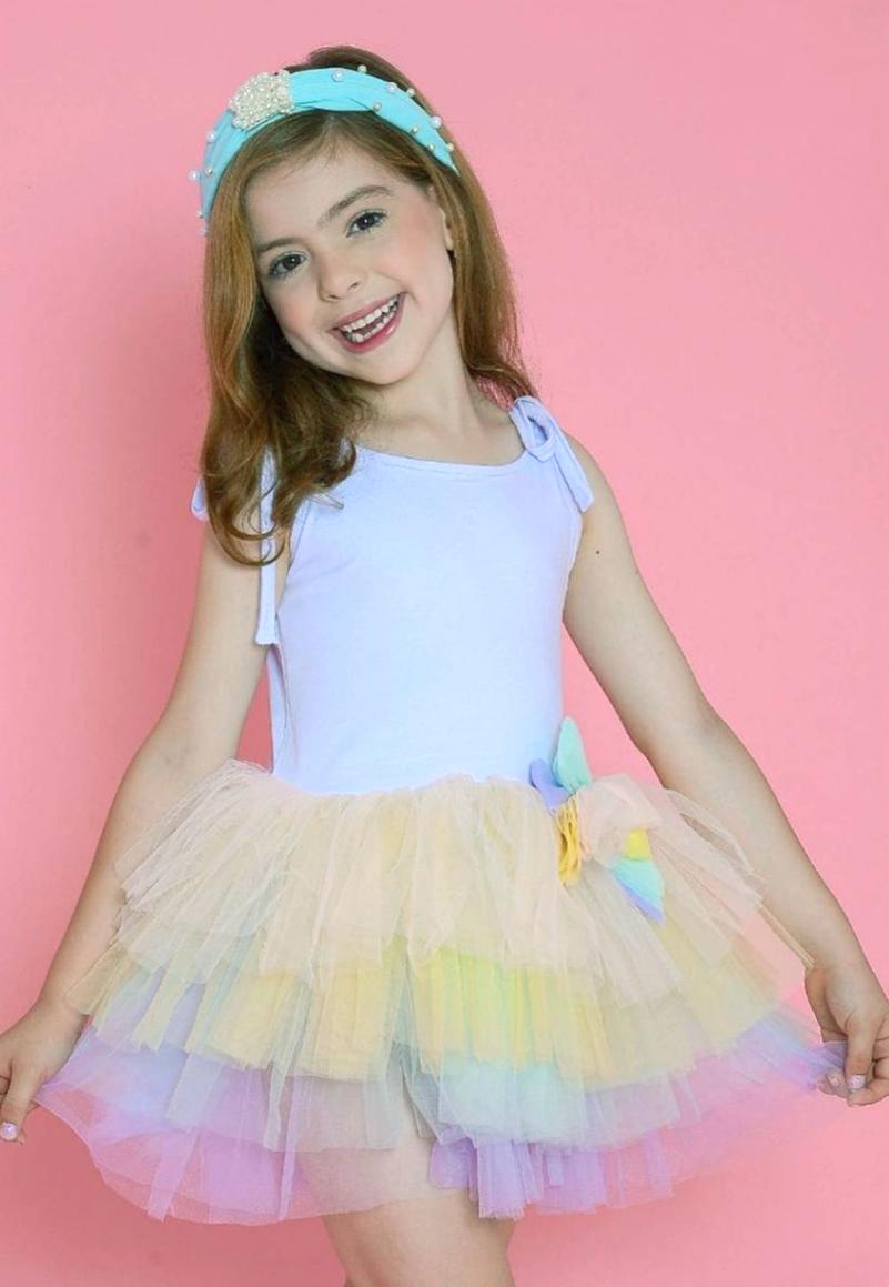 Vestido de Tutu Rainbow Candy Color