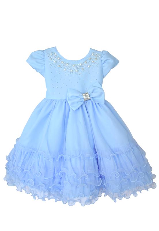 Vestido Infantil Azul Claro