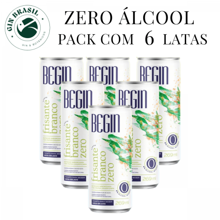 Pack com 6 Frisante Branco Zero Álcool Begin Spices Lata 269ML