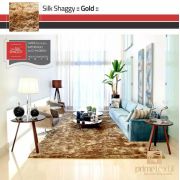 Tapete Silk Shaggy Gold, Dourado, Fio de Seda 40mm 1,50 x 2,00m