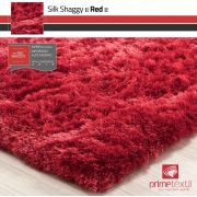 Tapete Silk Shaggy Red, Vermelho, Fio de Seda 40mm 1,00 x 1,50m