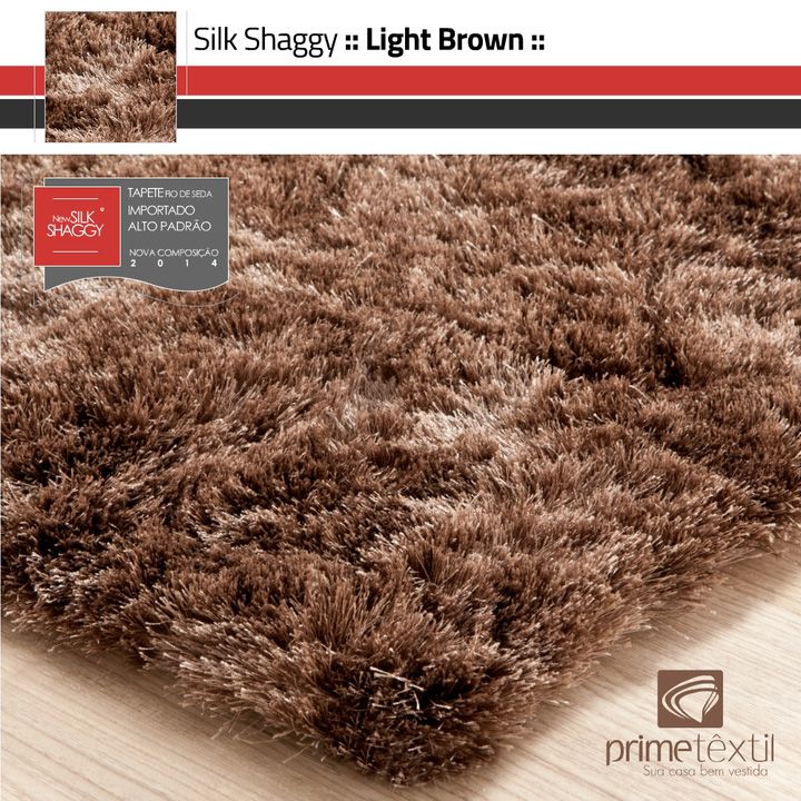 Tapete Silk Shaggy Light Brown - Marrom Bronze - Fios de Seda* 40mm