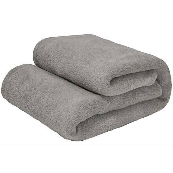 Cobertor Casal Microfibra Liso Cinza Claro 1,80x2,20m Camesa