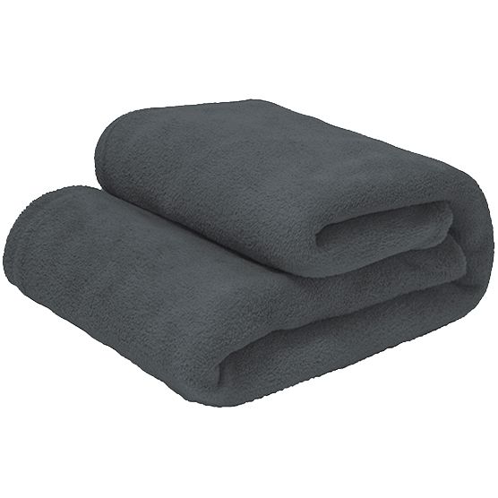 Cobertor Casal Microfibra Liso Cinza Escuro 1,80x2,20m Camesa