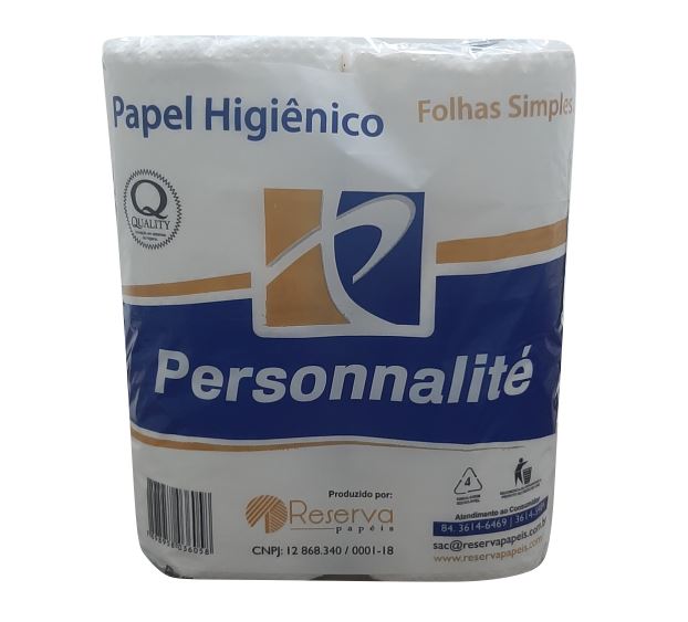 Papel Higiênico Rolinho Fl Simples Pct 04 unid 30mx10cm (Personnalite)