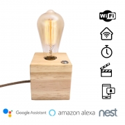 Luminária Inteligente Wifi com Botão e Cabo de Tecido Alexa Google Home