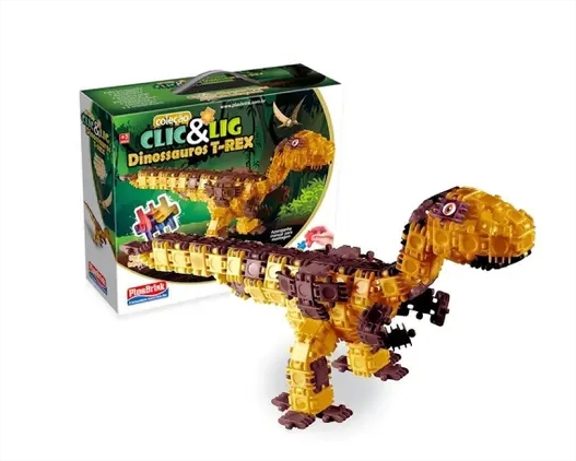 Clic & Lig  Dinossauro T-rex 155 Peças Brinquedo De Montar PlasBrink