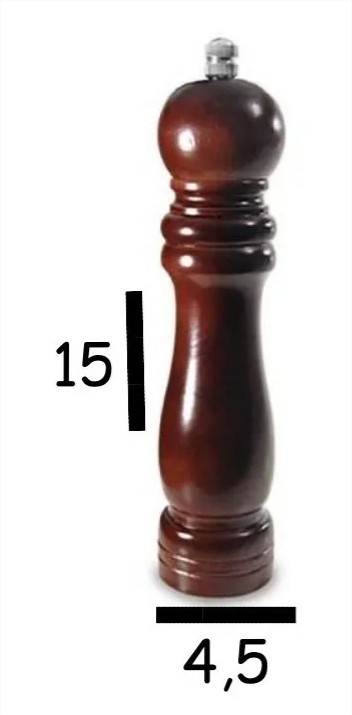 Moedor Pimenta E Sal Em Madeira Cerâmica 15cm Kehome