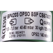 Regulador de Gás CLESSE - 30kg/h ou 25m³/h - Ps: 750mmca - GLP/GN - BP4203 com OPSO - Ref. 02749