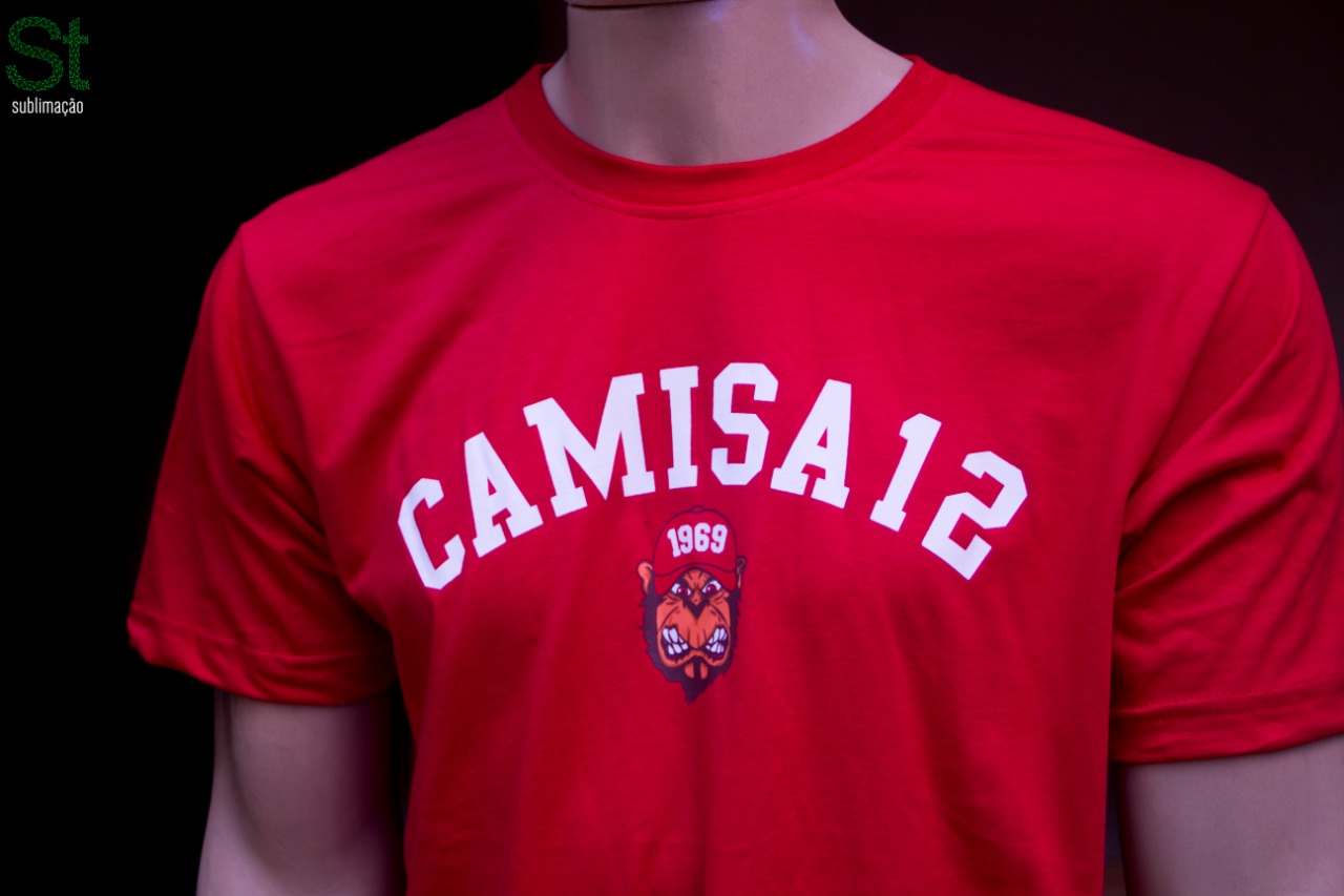 Camiseta Vermelha de passeio da Camisa 12 do Inter