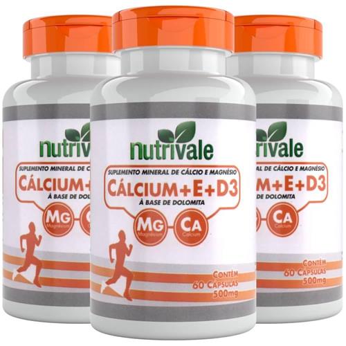 Calcium + Vitamina E + Vitamina D3 60 Caps  Nutrivale