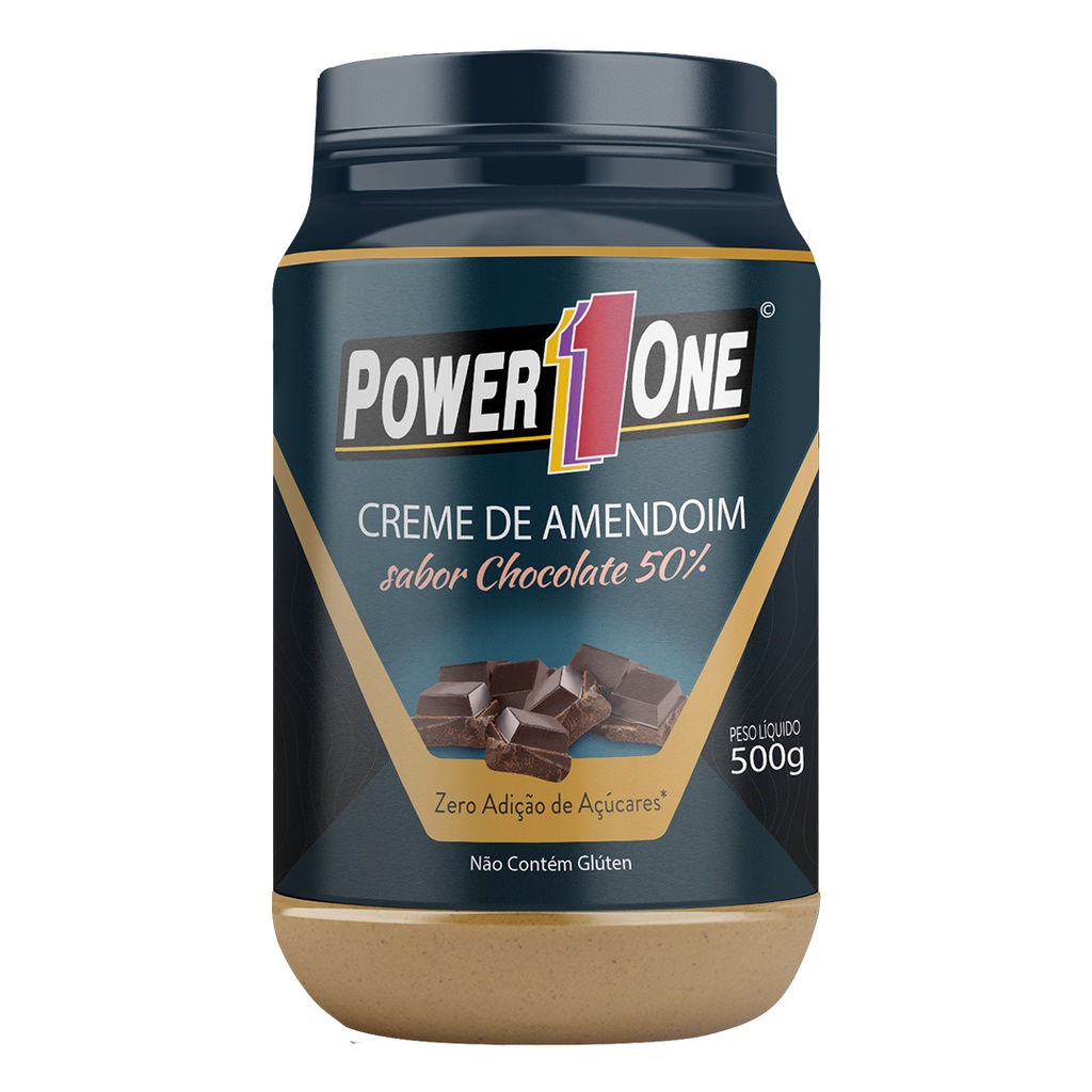 Creme de Amendoim Sabor Chocolate 50% 500g - Power One
