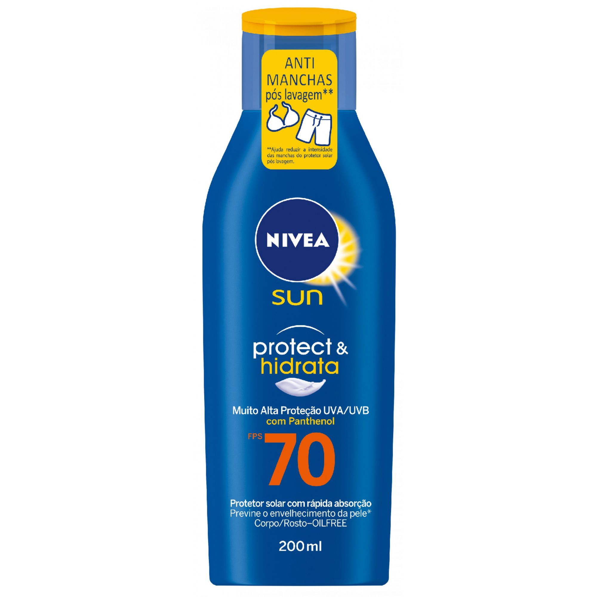 Protetor Solar Protect&Hidrata FPS 70 com Hidratação Prolongada 200ml- Nivea Sun