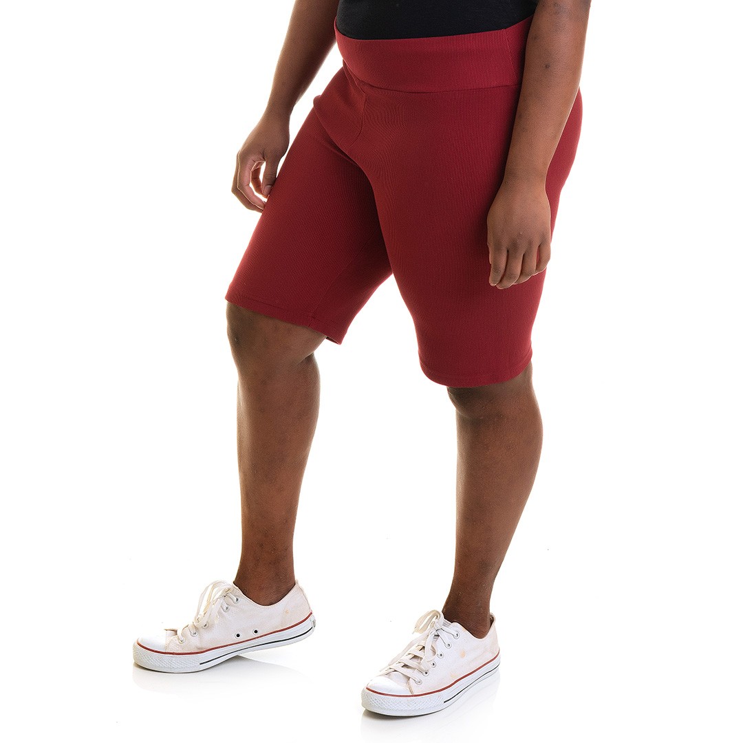 Bermuda Feminina Fitness Cós alto Plus Size 23010