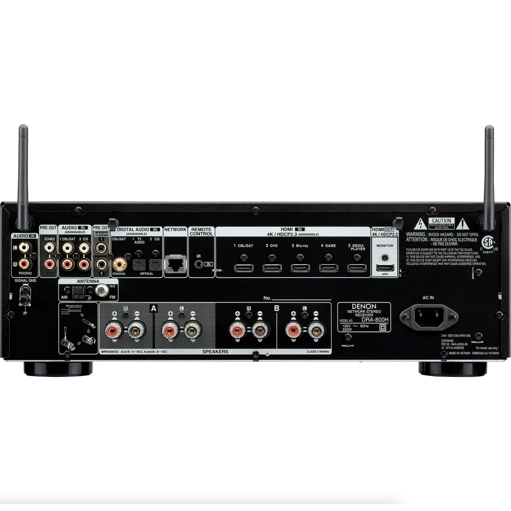 Denon DRA-800H Receiver Estéreo Phono MM - HDR UHD 100W ( 110v )