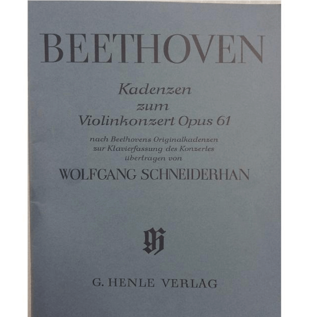 Beethoven Kadenzen Zum Violinkonzert Opus 61 - Wolfgang Schneiderhan G.Henle Verlag - 136