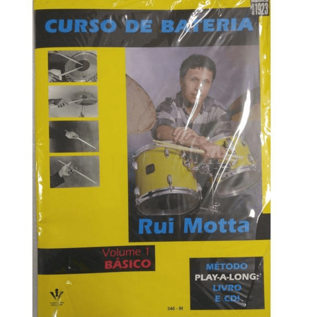 Curso de Bateria Rui Motta - Volume 1 Básico Método Play-a-long: Livro e CD! - 340M