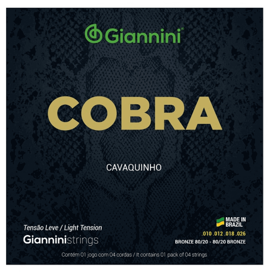 Encordoamento Cavaquinho Bronze 80/20 Cobra Tensão Leve Giannini CC82L