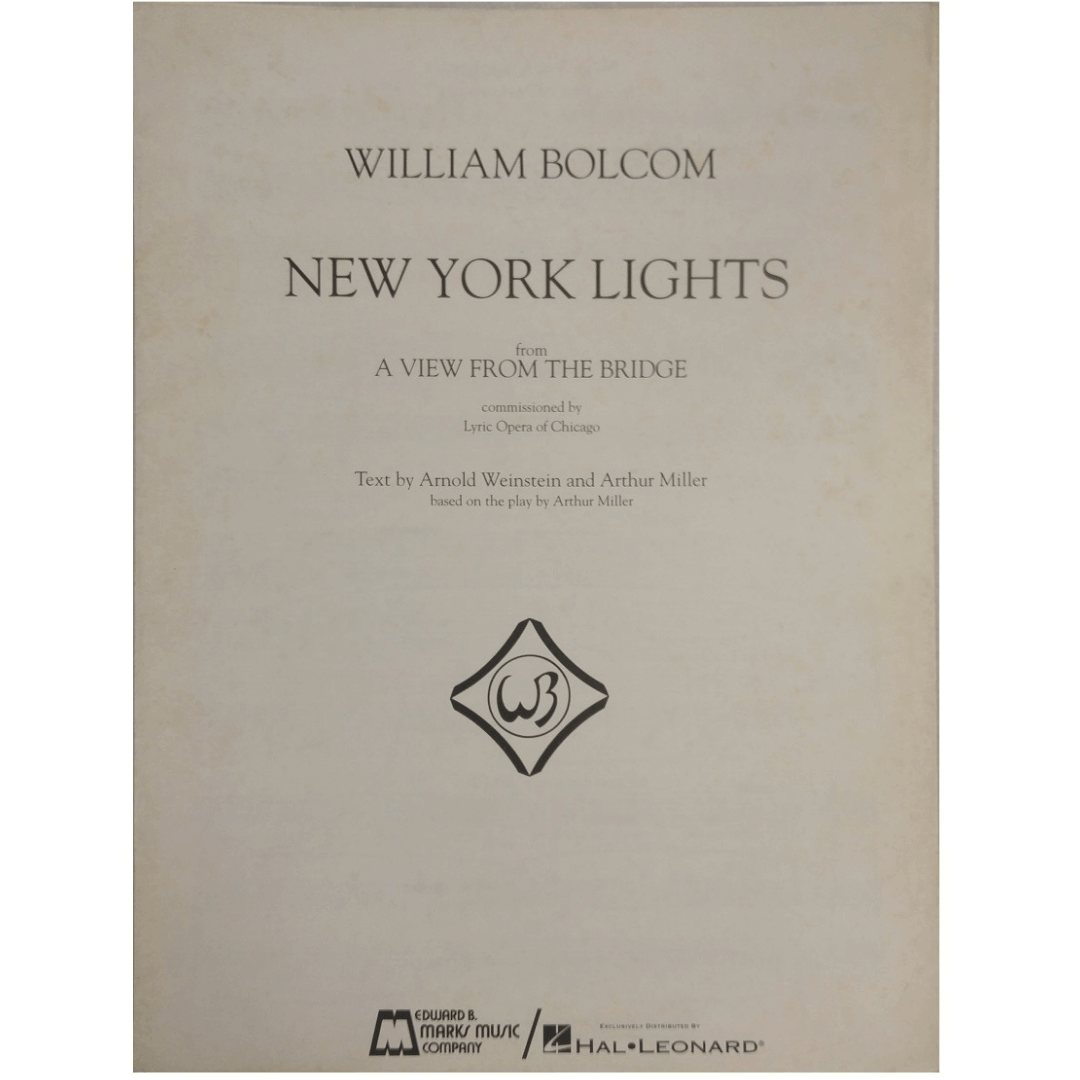 William Bolcom - New York Lights - From A View From The Bridge HL00352362
