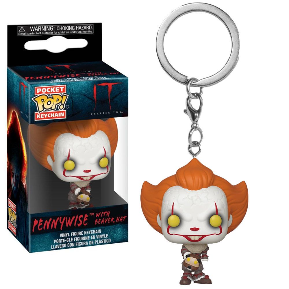 POCKET POP KEYCHAIN CHAVEIRO FUNKO IT PENNYWISE WITH  BEAVER HAT