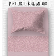 Jogo SOLTEIRO KING / VIÚVA - Pontilhado Rosa Antigo