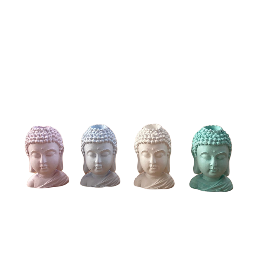 Buda porta velas - Branco/ Verde /Rosa e Azul