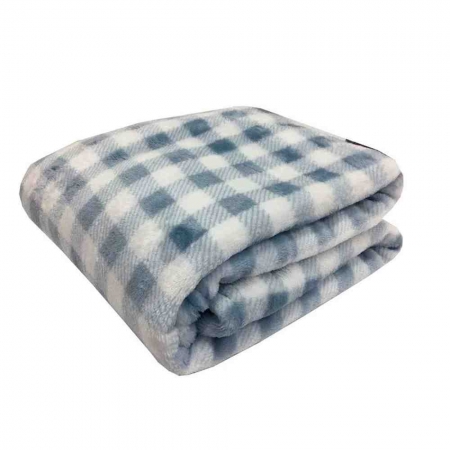 Cobertor 90X110 Xadrez Azul Infantil