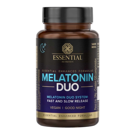 ESSENTIAL MELATONIN DUO 0,21mg de melatonina | 120 comprimidos Melatonina Micro SR em comprimidos sublinguais