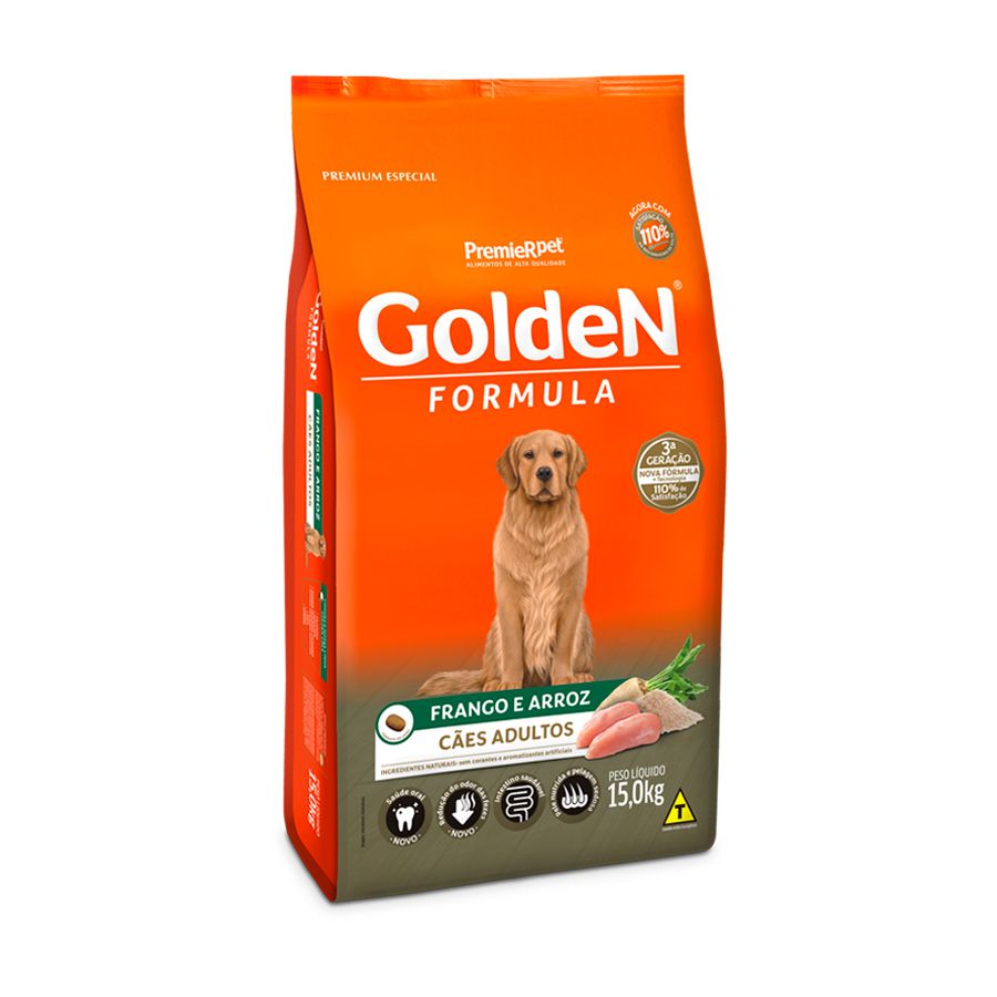 Golden Formula Cães Adultos sabor Frango e Arroz 15kg