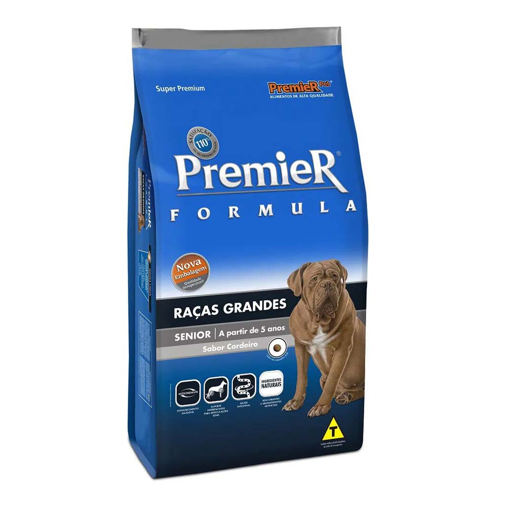 Premier Cães Sênior Raças Grandes sabor Cordeiro 15 kg