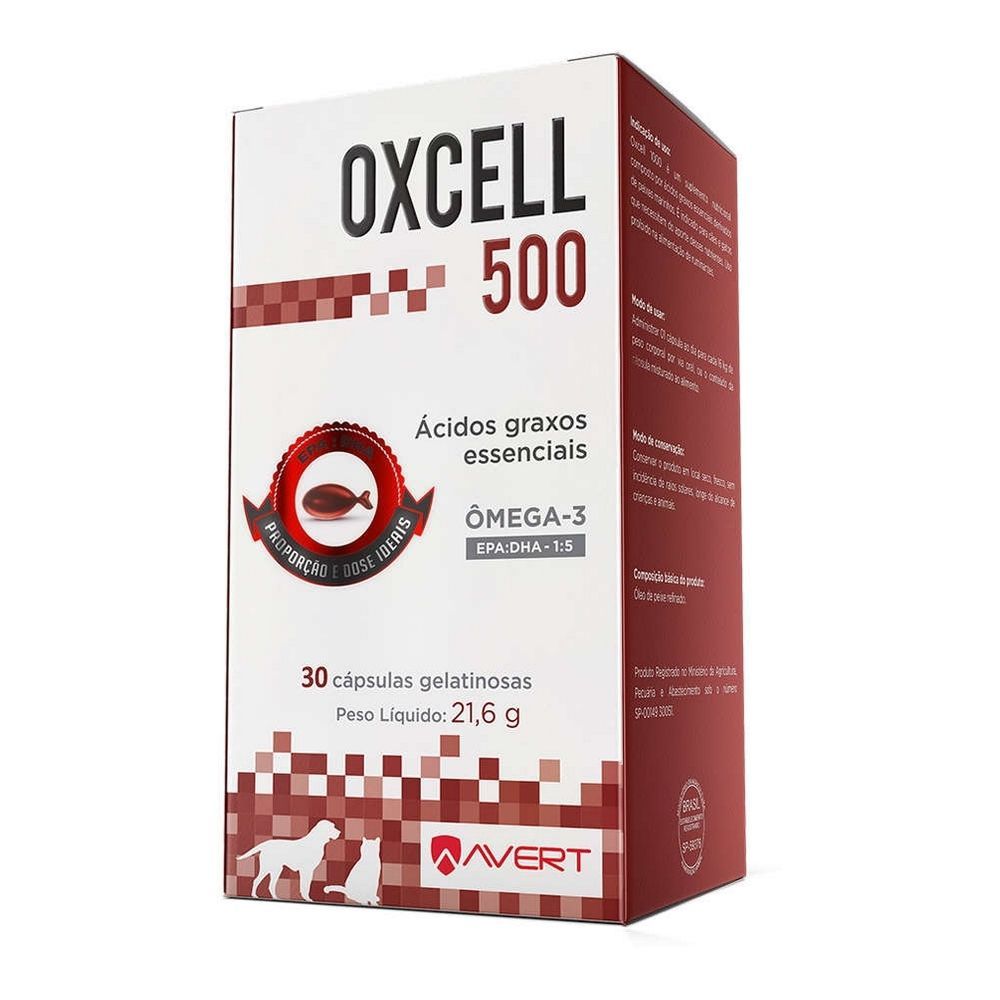 Suplemento Alimentar Oxcell 500 com 30 Cápsulas