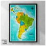 Quadro - Mapa América do Sul e Central A1 + 100 Pins Alfinetes (62x87cm)