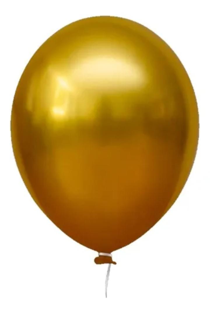 10 Unid Balão Bexiga Amarelo Mostarda 9 Pol Cromado Metalizado