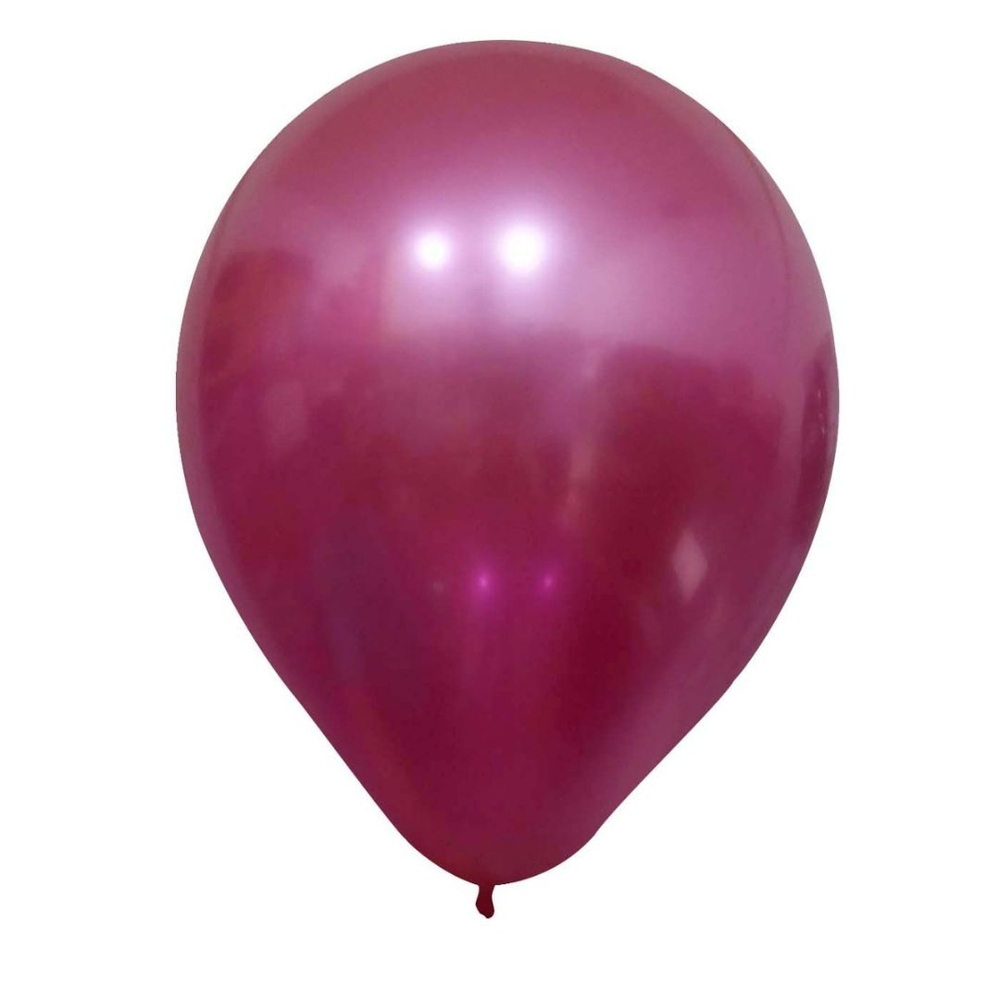 10 Unid Balão Bexiga Fúcsia 9 Pol Cromado Metalizado