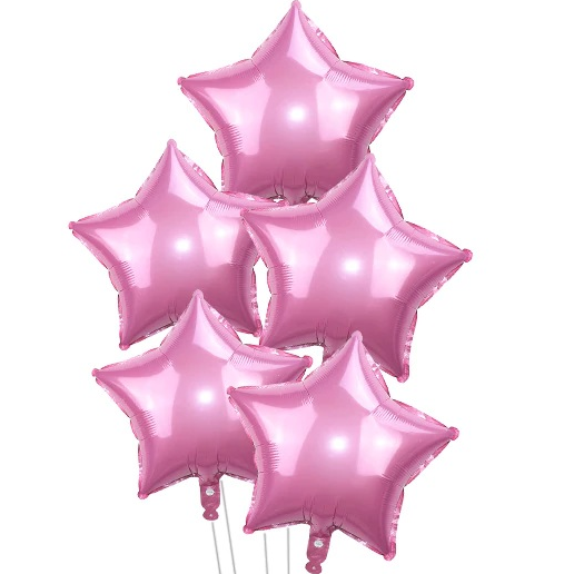 10 Unid - Balão Estrela 18 Pol  Rosa Metalizado
