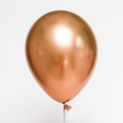 10  Balão Bexiga Amarelo Mostarda 5 Polegadas Latex Cromado Metalizado