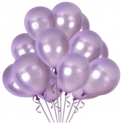 10  Balão Bexiga Lilás 5 Polegadas Latex Cromado Metalizado