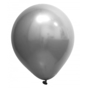10 Unid Balão Bexiga Prata 9 Pol Cromado Metalizado