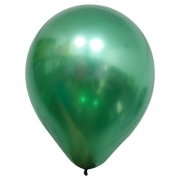 25 Balão Bexiga Cromado Metalizado Alumínio Verde 5 Polegadas