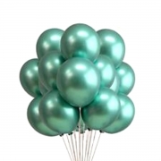 50 Unid  Balão Bexiga 9 Pol Verde + Vermelho Aluminio Platino Festa Natal