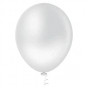 5 Unid Balão Bexiga Branco Gelo 9 Pol Cromado Metalizado