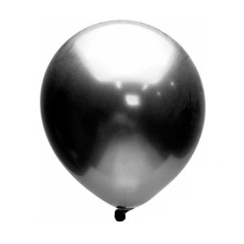 25 Balão Bexiga 9 Pol Metalizado Preto + 25 Prata Aluminio