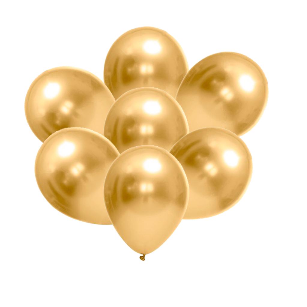 50 Balão Bexiga Metalizado Alumínio Rose Gold + Dourado 5 Polegadas