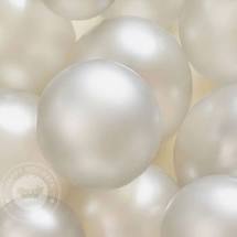 50 Unid - Balão Bexiga 9 Pol Branco Perolado Metalizado