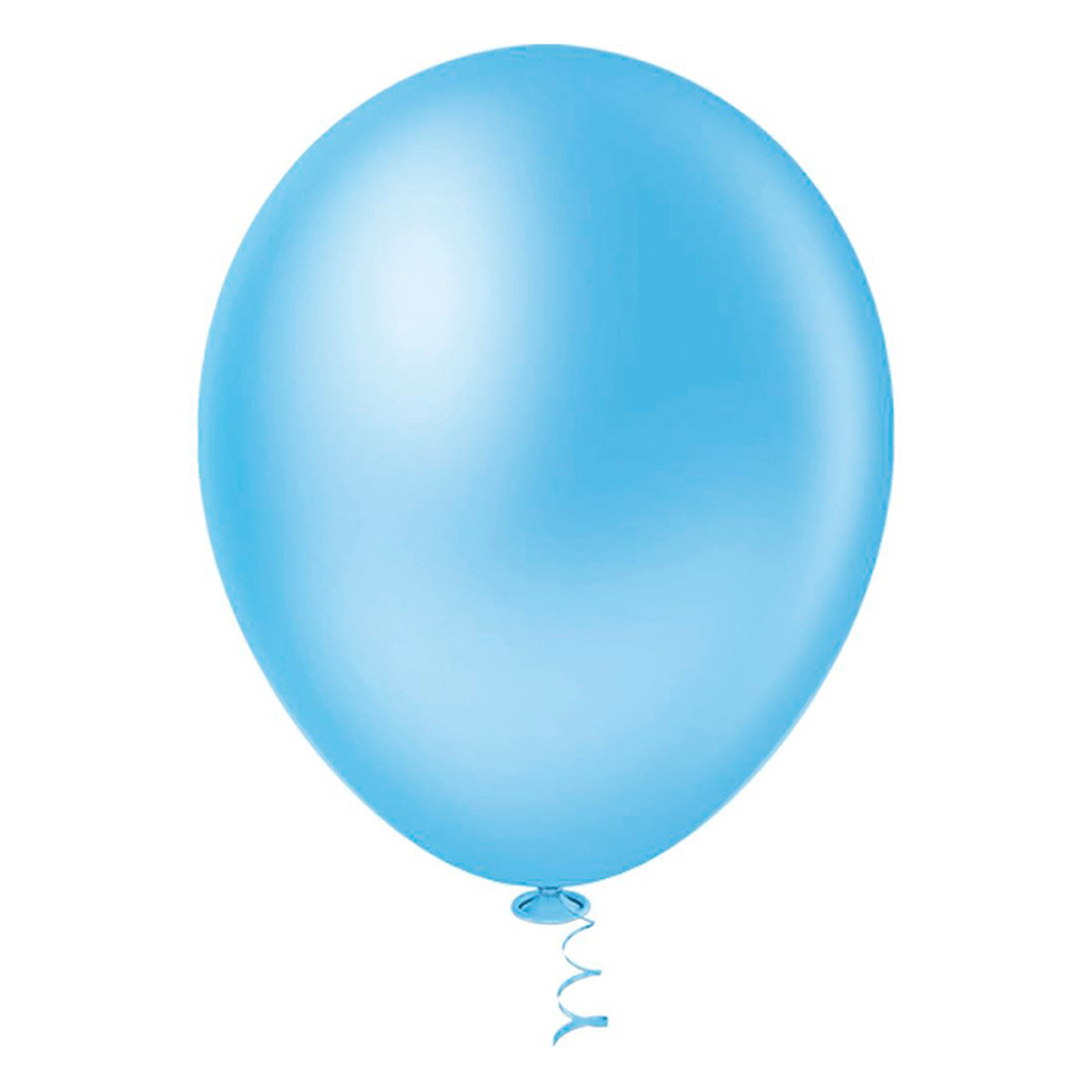 50 Unid Balão Bexiga Látex Azul Claro Tamanho 8