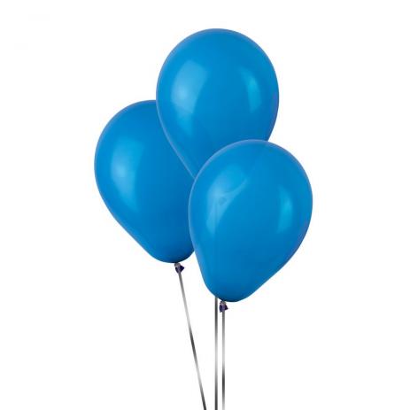 50 Unid Balão Bexiga Látex Azul Tamanho 6,5