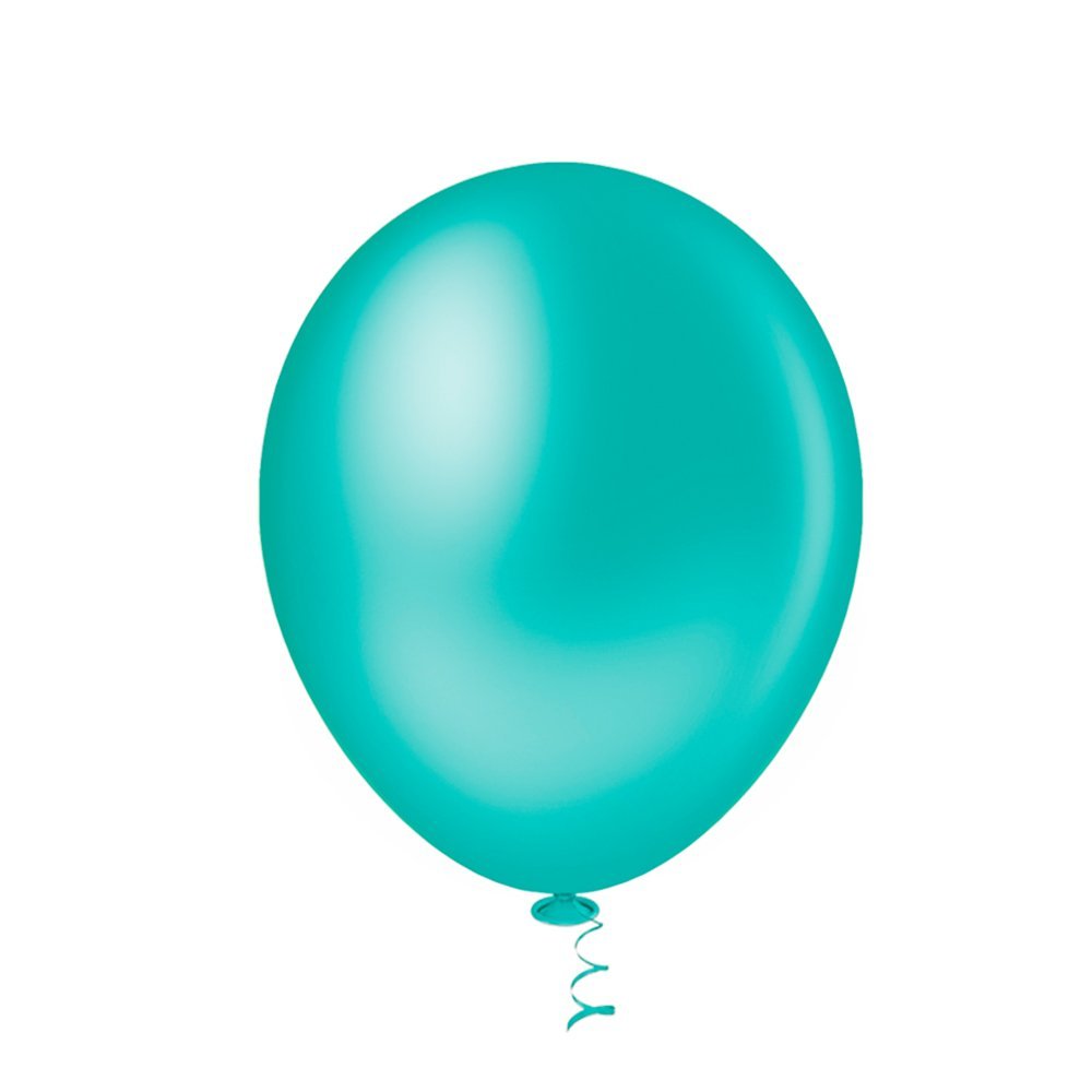 50 Unid Balão Bexiga Látex Azul Tiffany Tamanho 9